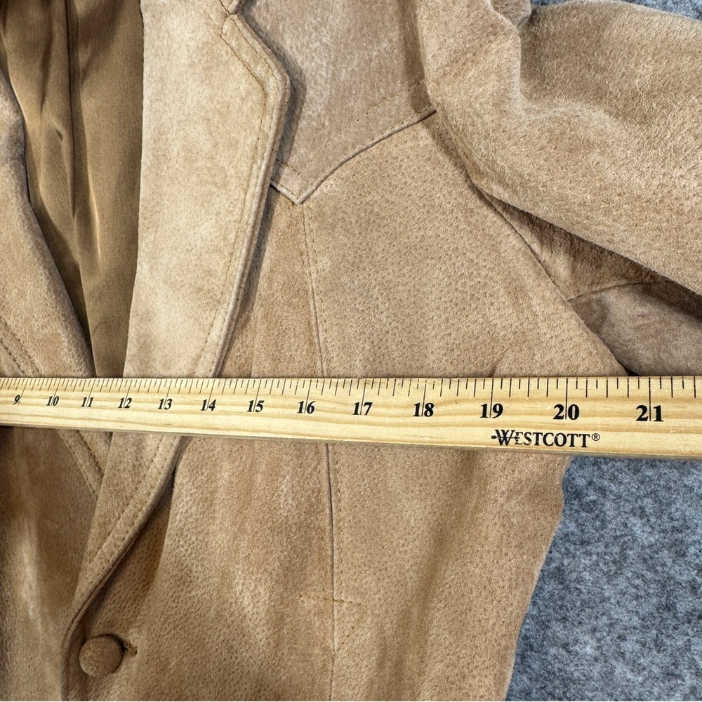 Vintage American West Suede Leather Blazer Tan Western Jacket Rodeo Festival - Picture 5 of 16